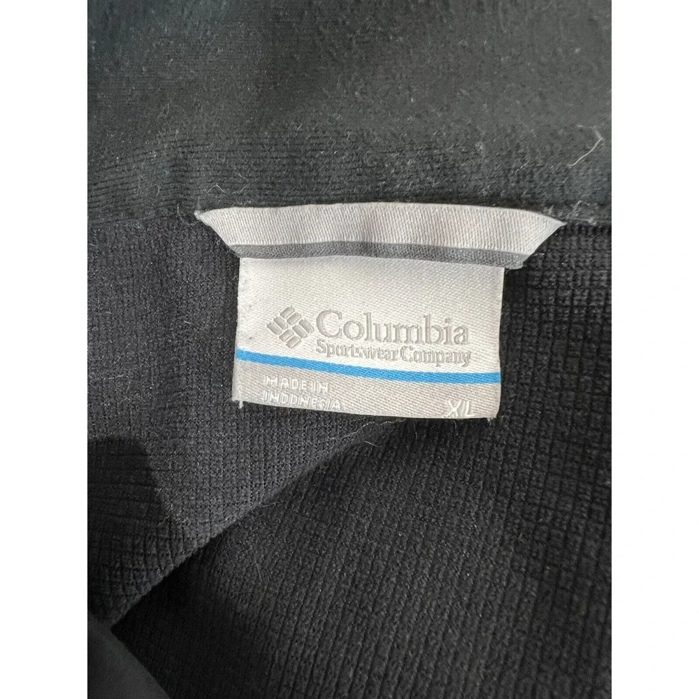 Columbia Fleece Vest Mens XL Black Full Zip Gorpcore Hiking Outdoor Layer